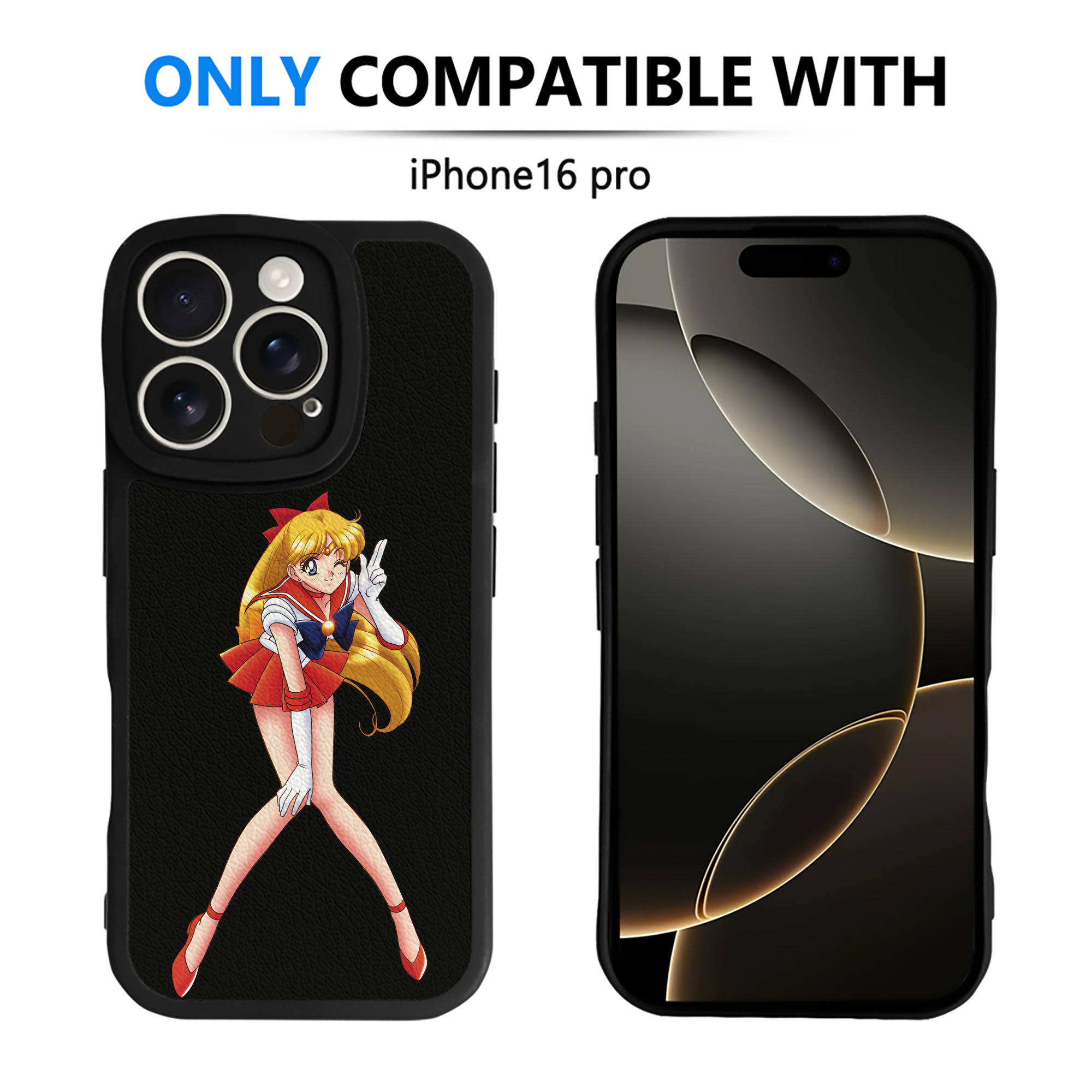 （画像用） 美少女戦士セーラームーン 愛野 美奈子 あいの みなこ Sailor Moon Aino Minako 【iPhone 16シリーズ対応】シリコンスマホケース（レザー調） 材質：シリコン